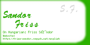 sandor friss business card